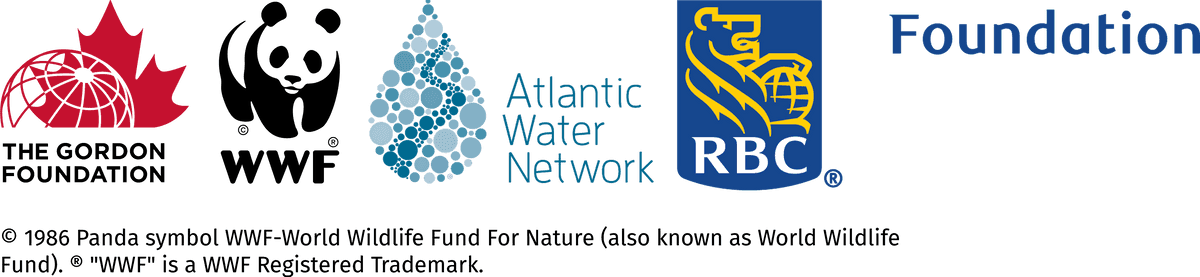 Logos pour la Gordon Foundation, le World Wildlife Fund, le Atlantic Water Network et la RBC Foundation