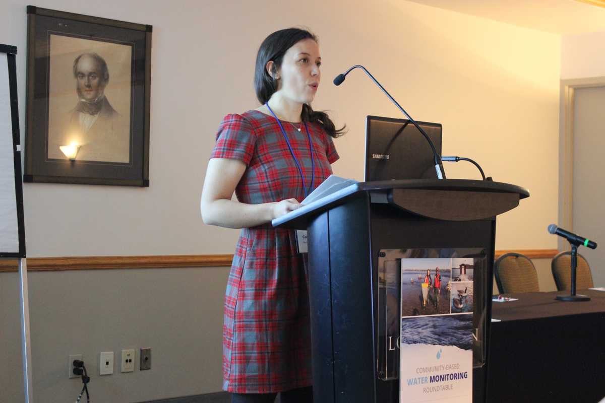 Carolyn DuBois speaking at the Community-based Water Monitoring Roundtable